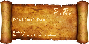 Pfeifauf Rea névjegykártya